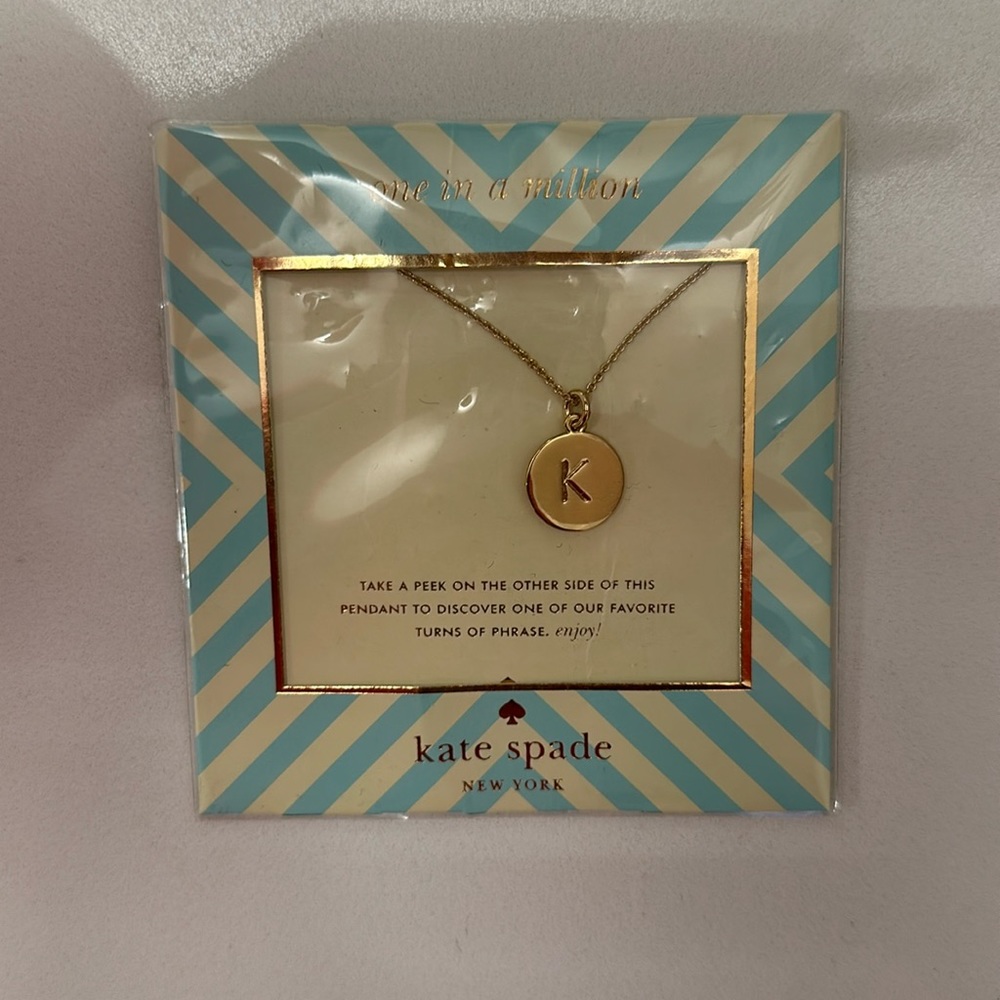 Gold Kate Spade K Necklace